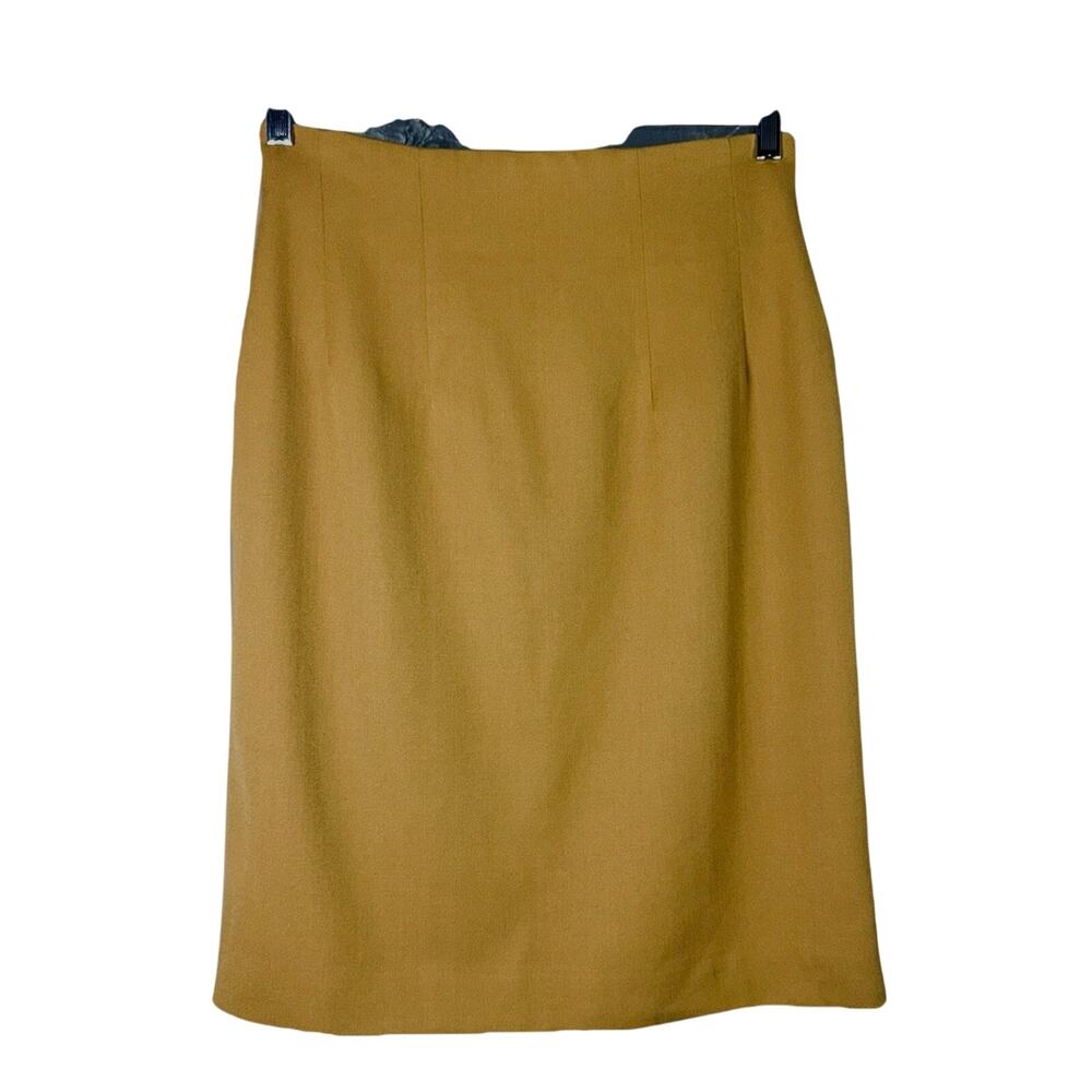 Vintage VGR Size 6-8 Fine Wool Fully Lined Skirt Khaki Brown Workwear Academia